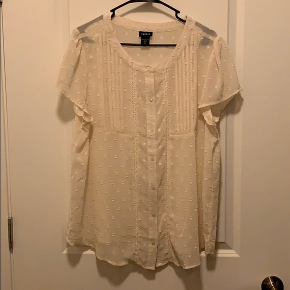 Torrid Pleated Button Top - Picture 2 of 5